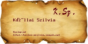Kállai Szilvia névjegykártya